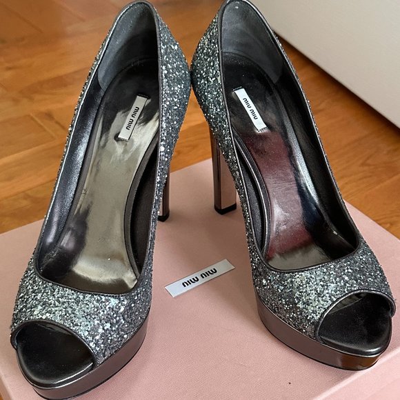 Miu Miu Glitter Heels - Picture 2 of 5